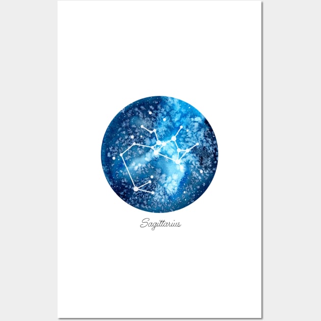 Sagittarius Constellation | Star Sign | Watercolor Wall Art by Harpleydesign